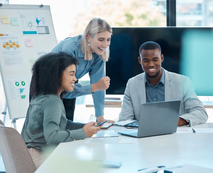 Accounting Workers In Office On Laptop